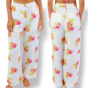 Rip Curl Floral Linen Pants Cabana Trouser